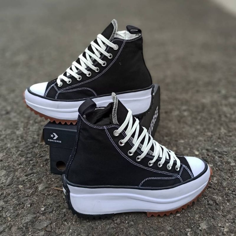 SEPATU SNEAKERS WANITA IMPORT CONVERSE X JW ANDERSON RUN STAR HIKE BLACK WHITE