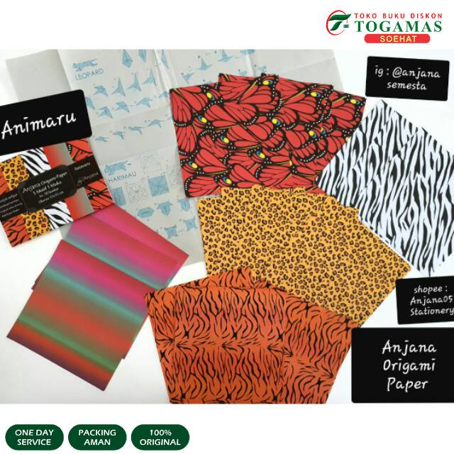 

Kertas lipat motif lucu/origami paper motif binatang/kertas lipat 15x15