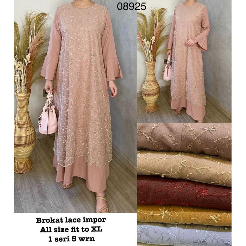 gamis shakila kombinasi lace import