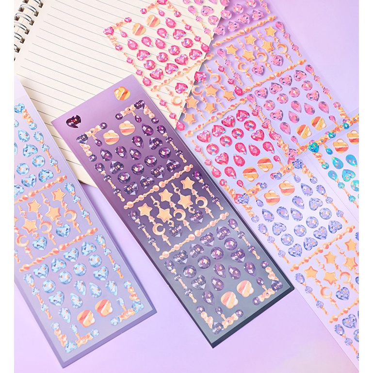 

Stiker diamond heart sticker laser crystal