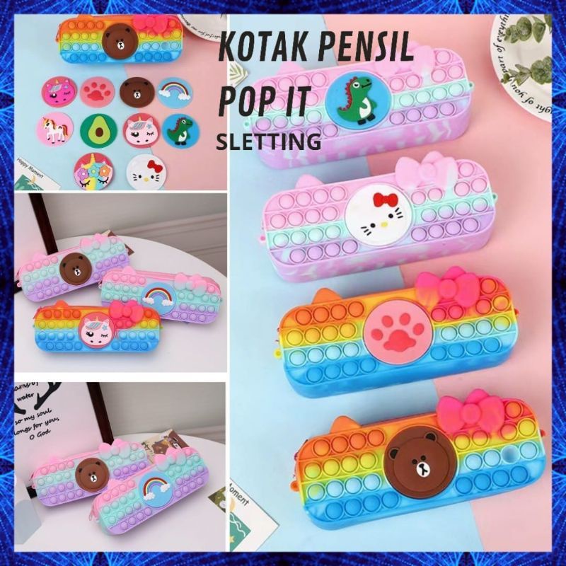 

Kotak pensil pop it rainbow kotak pensil macaroon