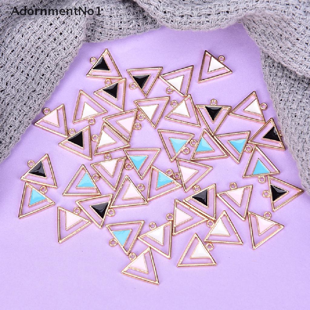 (AdornmentNo1) 10pcs / lot Liontin Bentuk Geometri Bahan Enamel Untuk Kerajinan Perhiasan DIY