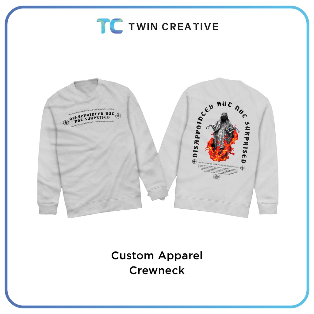 Hoodie Custom Crewneck Premium Sablon Full Color - Custom Crewneck Hoodie