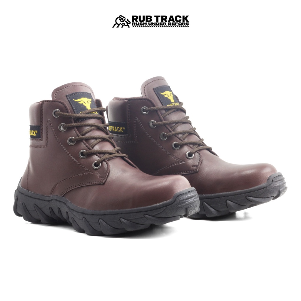 SEPATU SAFETY PRIA UJUNG BESI RUBTRACK RUBICON PERON SAFETY BOOT KERJA LAPANGAN PROYEK TOURING TRACKING NAIK GUNUNG