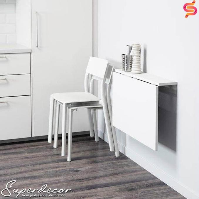 Meja Dinding Lipat , Meja Belajar, Meja Minimalis - Putih Maydinashop56