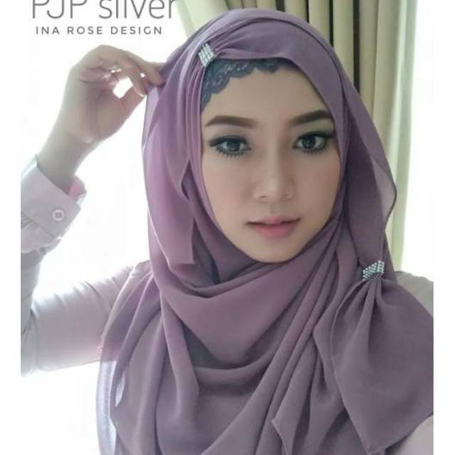 Hijab Instan Ina Rose Design Pl Hijau Botol