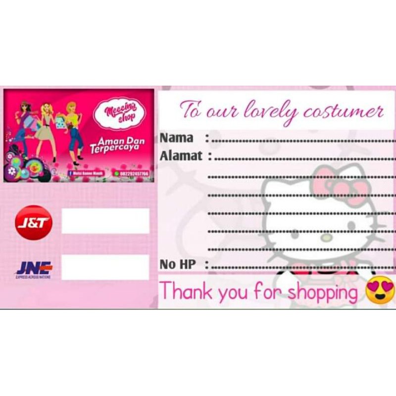 

kartu kirim olshop