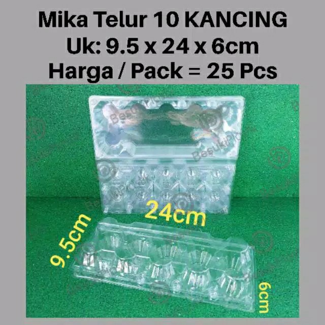 Mika Telur 10 Kancing / Mika 10 Telur Kancing / Mika Telur Kancing / Tempat Telur Plastik Kancing