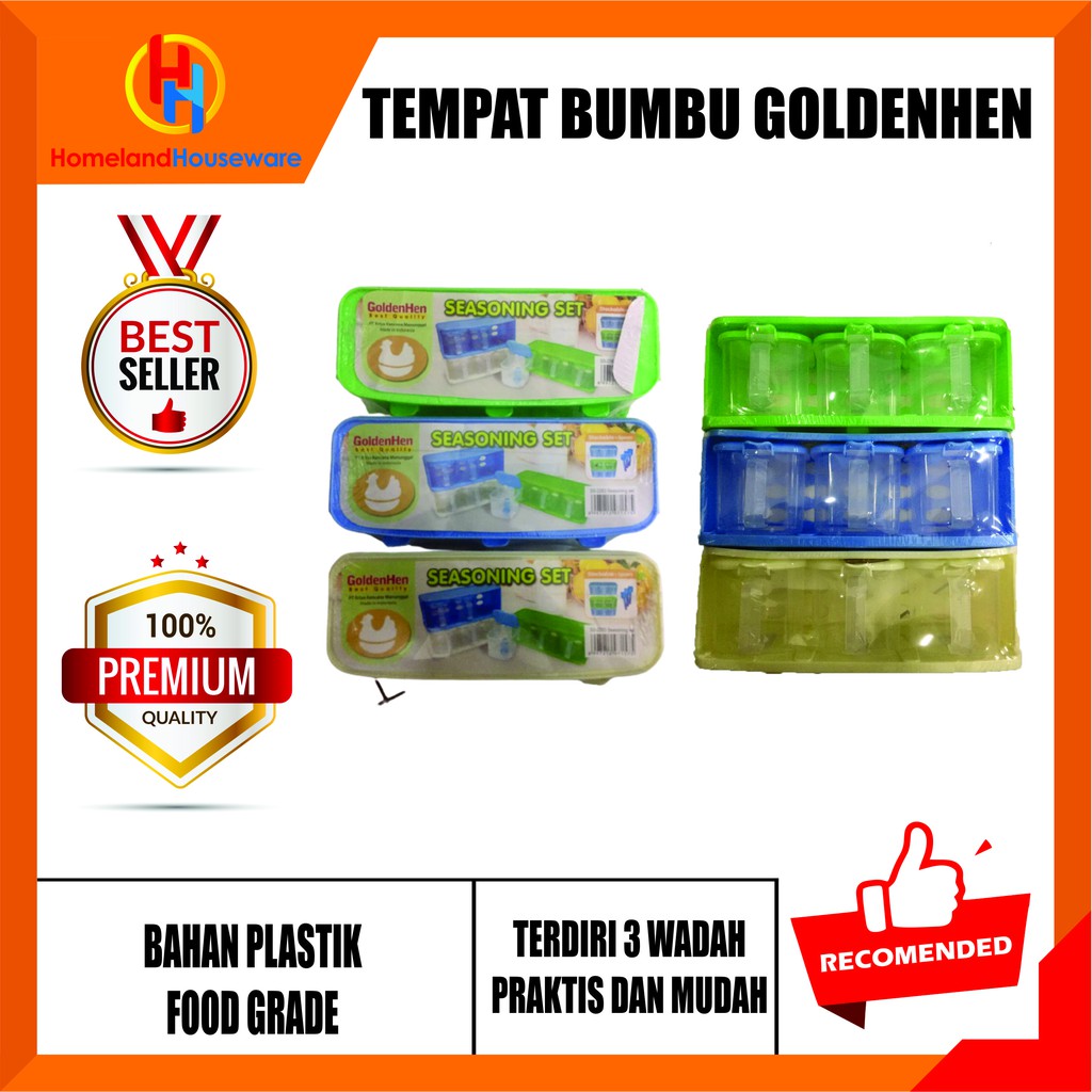 (siap Kirim) Tempat Bumbu Goldenhen/ Wadah Bumbu/ Seasoning Cup Set