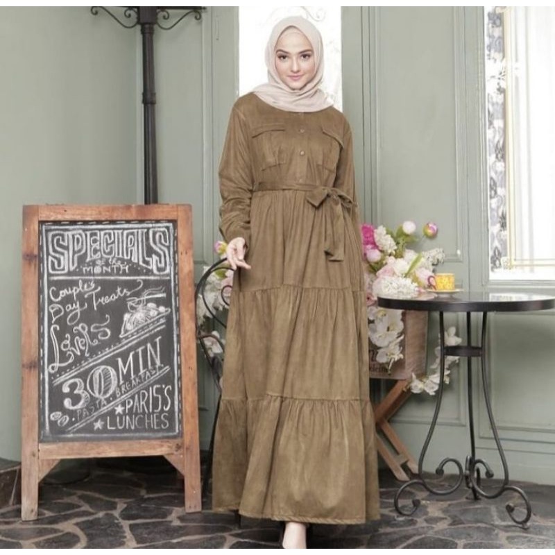 Gamis Suede Syahwa by Epic Hijab