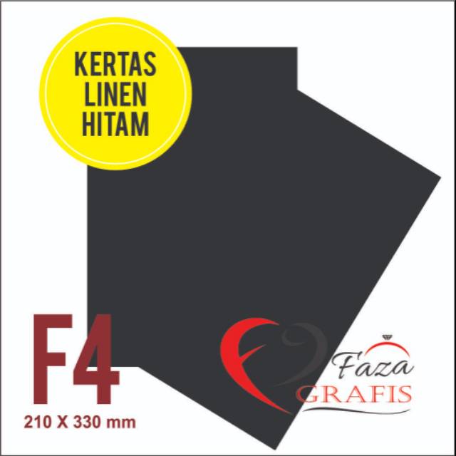 

isi 10 lembar Kertas linen hitam F4