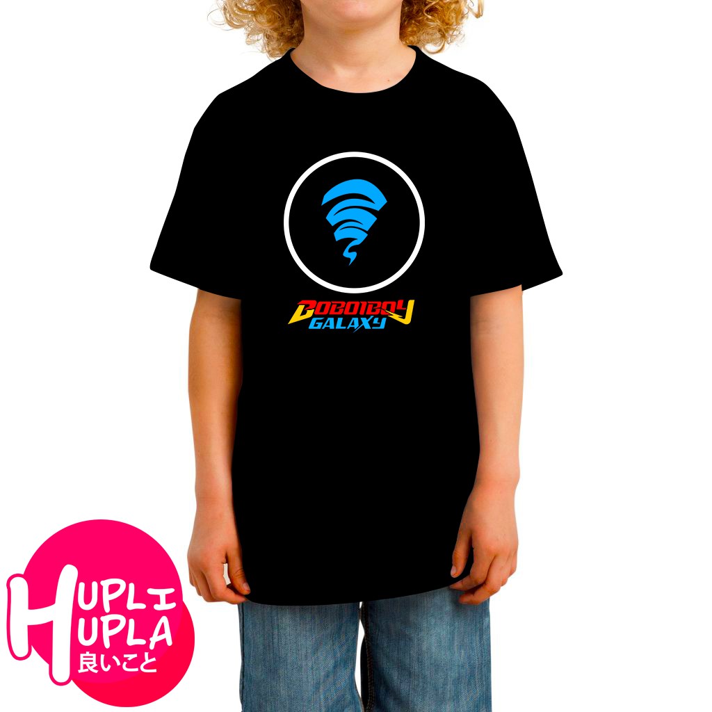 Kaos Boboiboy Galaxy Elemental Angin Topan Baju Anak Umur 3-12 Tahun Unisex Hupli Hupla