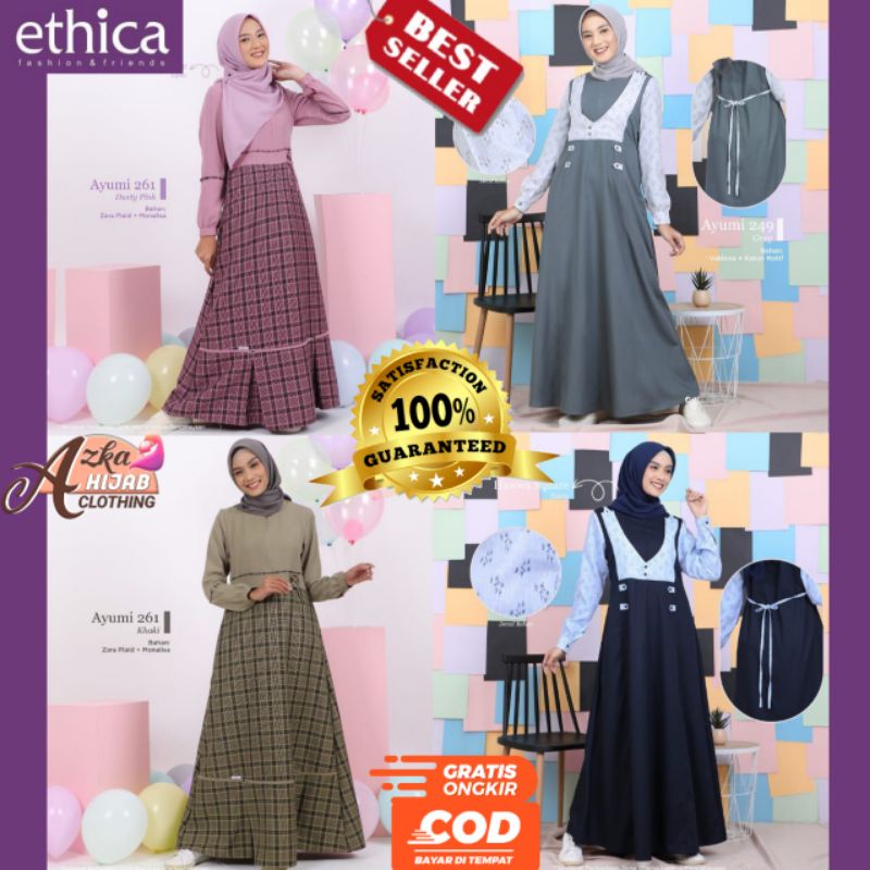 BAJU GAMIS TERBARU 2023 /GAMIS ETHICA AYUMI 249 261 / GAMIS SIMPLE ELEGAN /GAMIS MODERN / DRESS GAMI