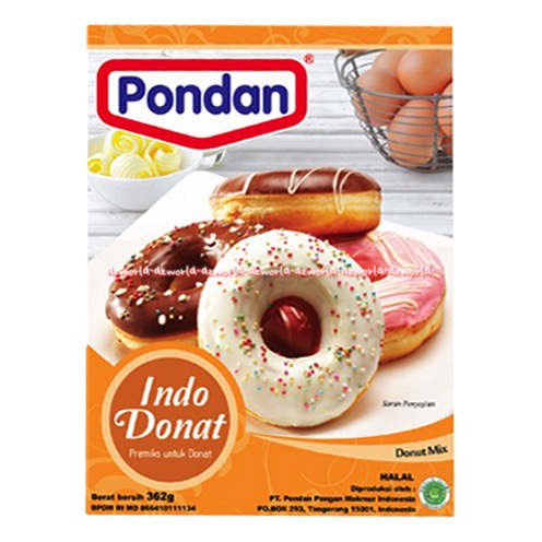 Pondan Indo Donat 362gr Premiks Instan Untuk Membuat Kue Adonan Donat Mix Dounat Aneka Rasa Tepung Premix Instan Powder