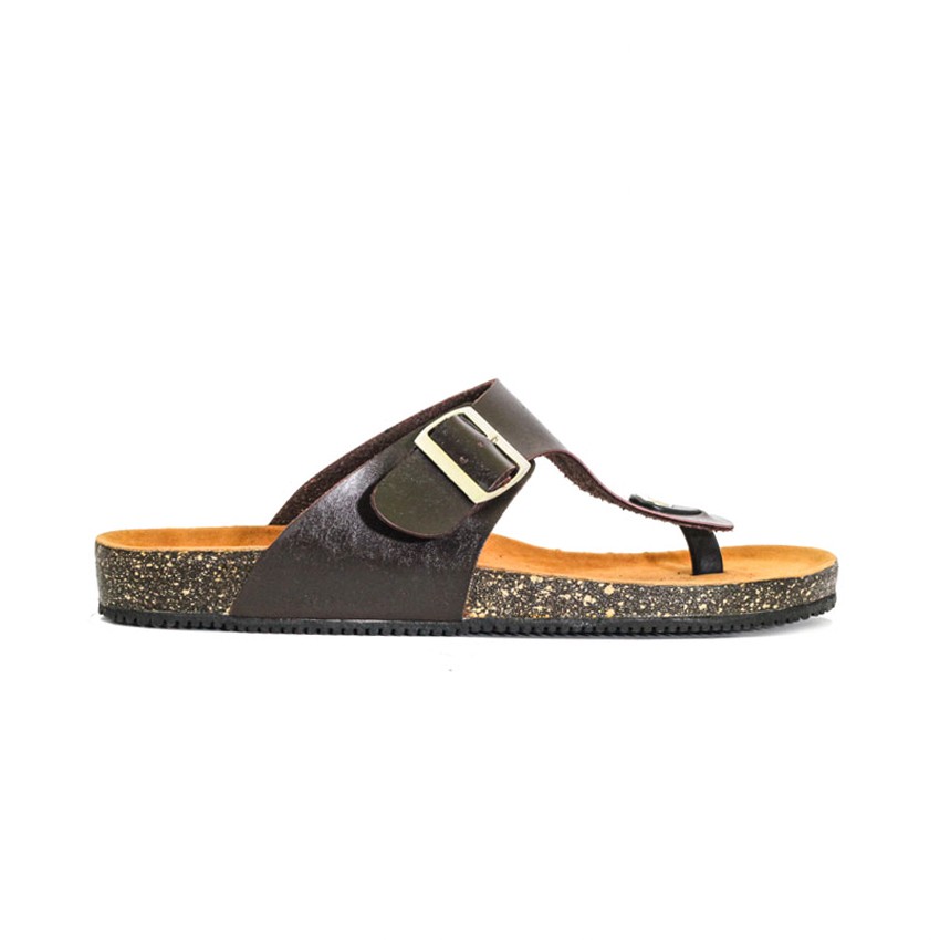 Zayn Brown | Sendal Jepit Tali Kulit Simpel Kayu Pria Cowok Men Sandal Footwear Ori | FORIND x Zensa