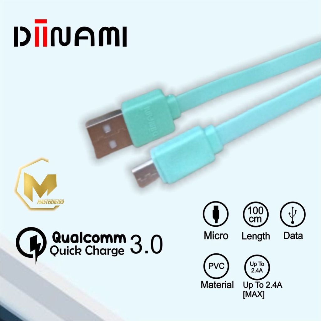 BM027 Kabel data pipih gepeng charger diinami 2.4A Micro iPhone tipe c usb fastcharging MA2286