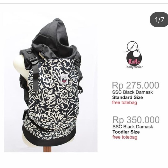 Ssc nana black damask preloved size standar