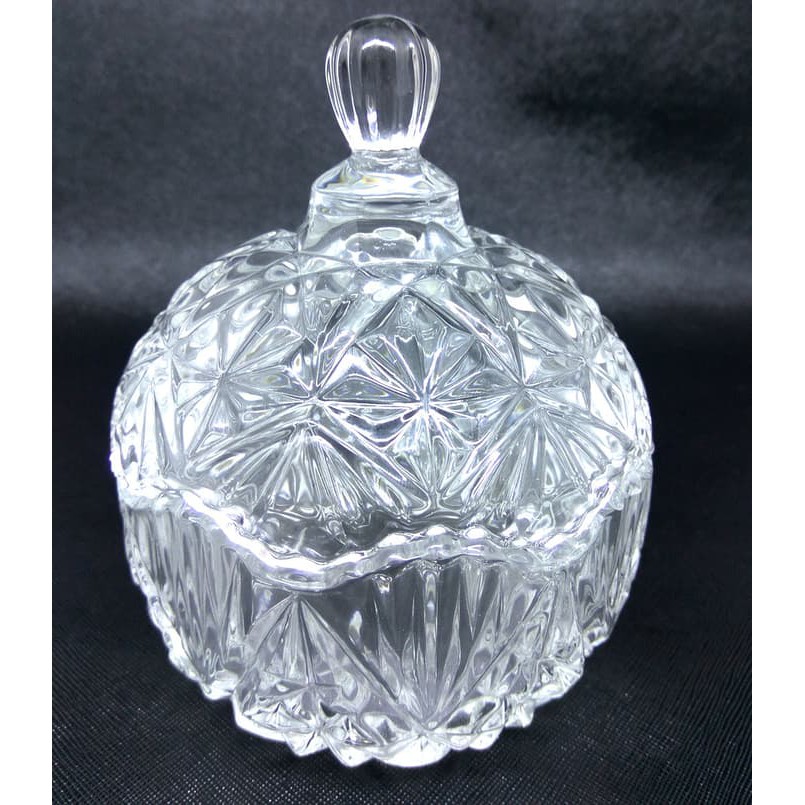 BO033 Toples Kaca Permen Kue Crystal Glass Candy Jar Transparant