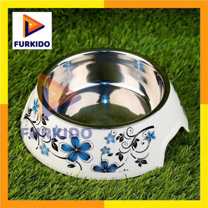 Richu Pet Bowl Stainless Stell Plastic Premium L Mangkok Anjing P1117