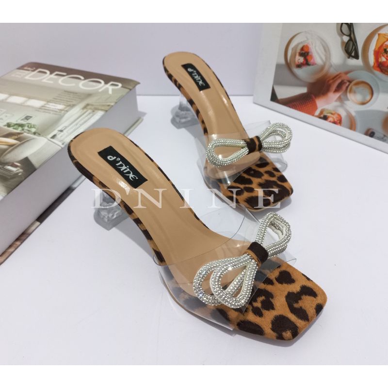 Zinny Sandal heels kaca slop pita mutiara SH 16