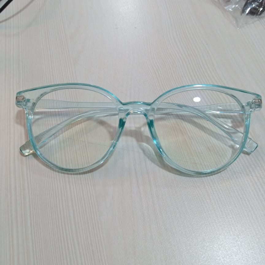 •OKEY BELI•KC099 KACAMATA ANTI RADIASI KACA MATA WanitaPria Frame Sunglasses Lensa Transparan IMPORT-TRANS BIRU