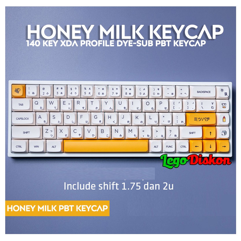 KEYCAPS PBT DYE SUB XDA PROFILE - Japan Honey and Milk Theme