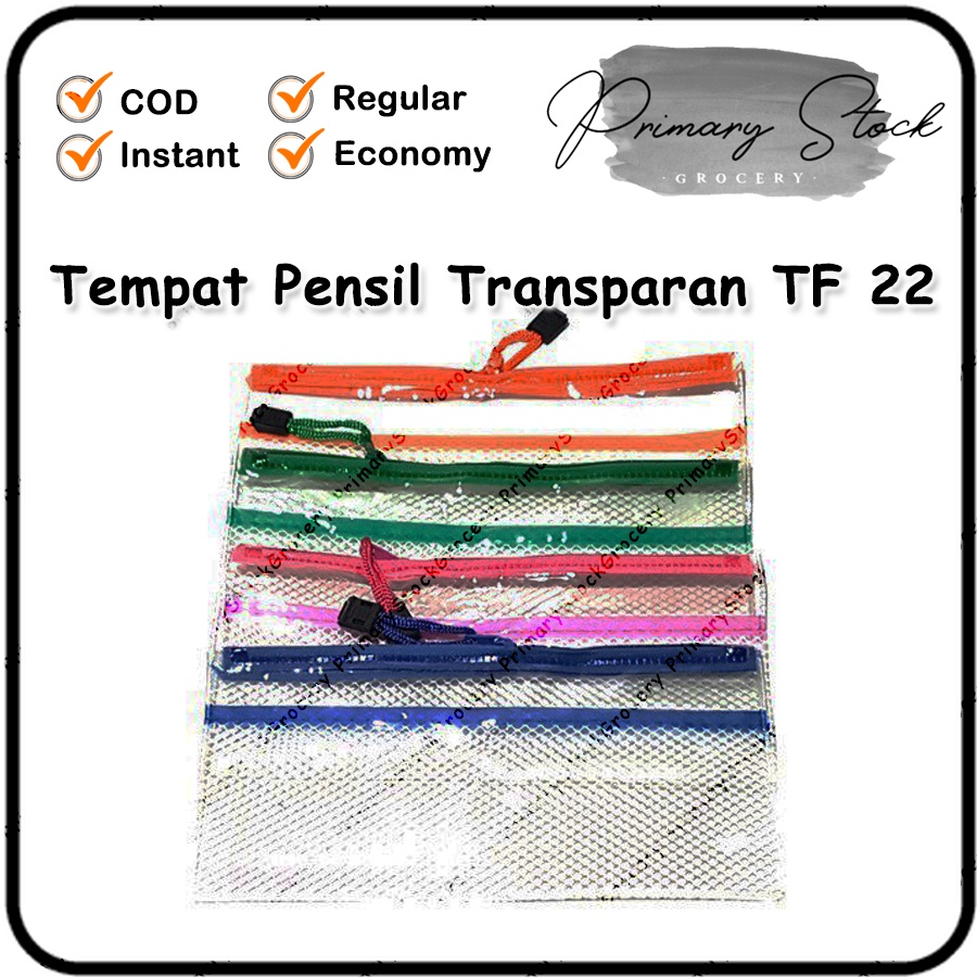 

Tempat Pensil Transparan Zip Zipper Sleting Murah