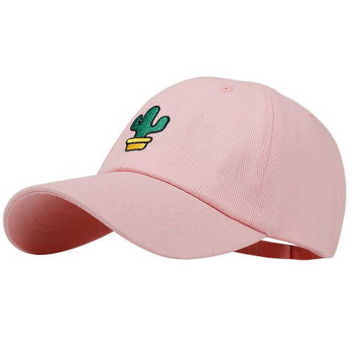 TERMURAH !! TOPI BASEBALL BORDIR SMILE / RECLUSIVE / GARIS TIGA RING LAKI PEREMPUAN-TOPI KAKTUS PINK