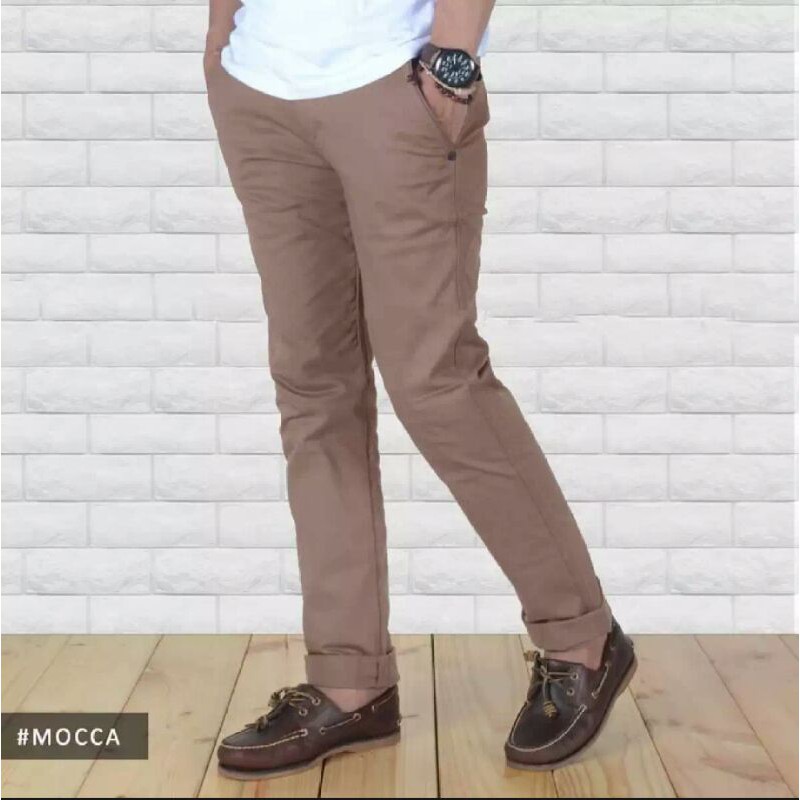 Hanzco Celana Chino Panjang Pria Bahan Melar Premium