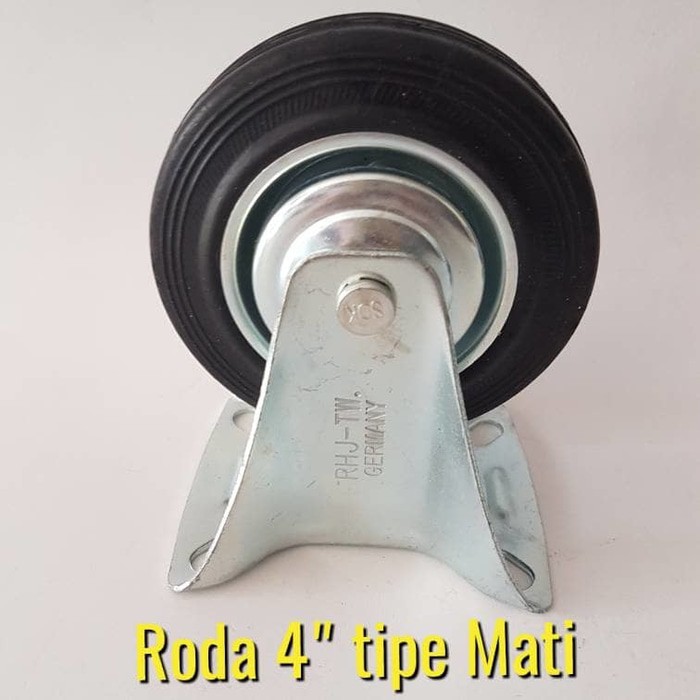 Roda Troli 4 inch Mati Roda Karet Roda Etalase Roda Gerobak