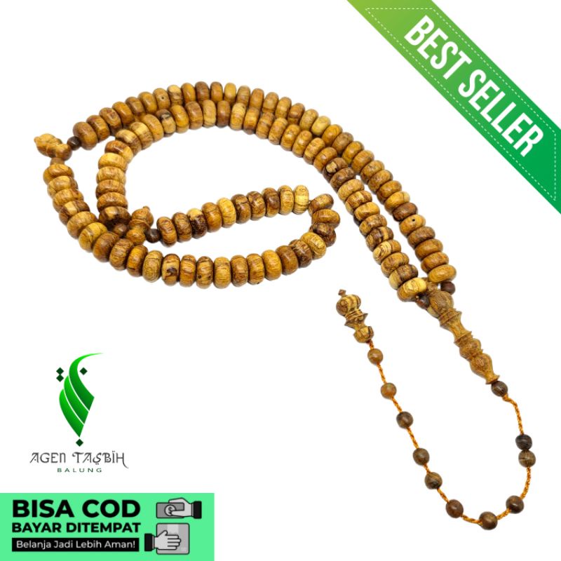 Tasbih Gaharu Motif Pipih, Size 7x12mm/Gaharu Original/COD