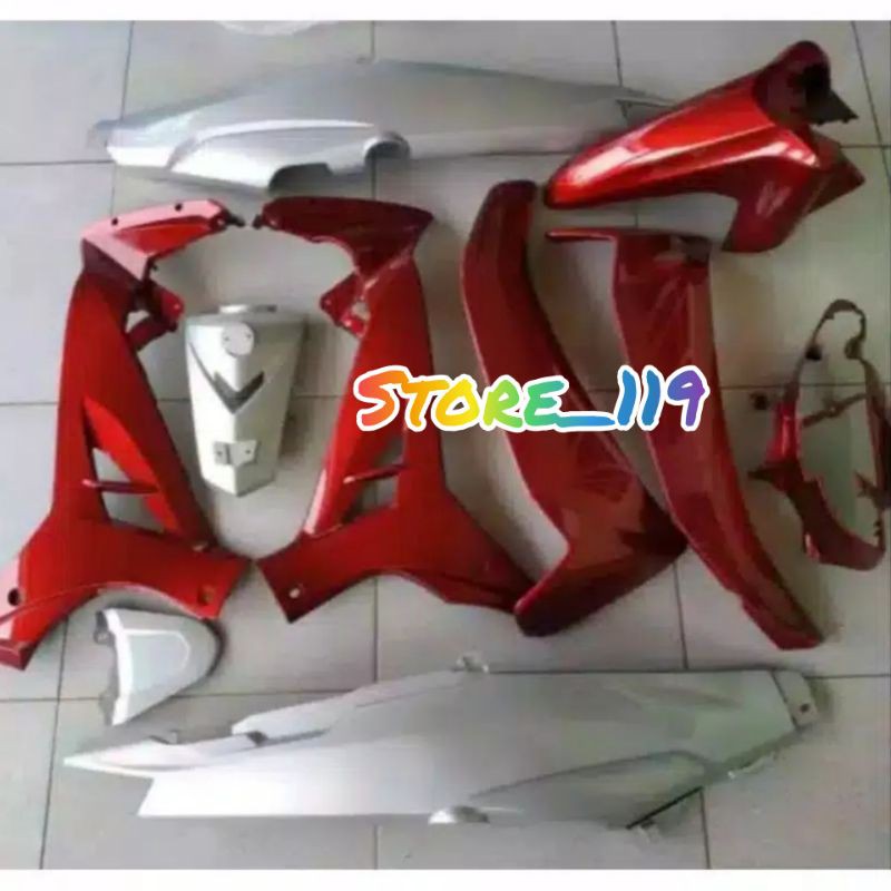 body halus full set vega r new merah silver polos