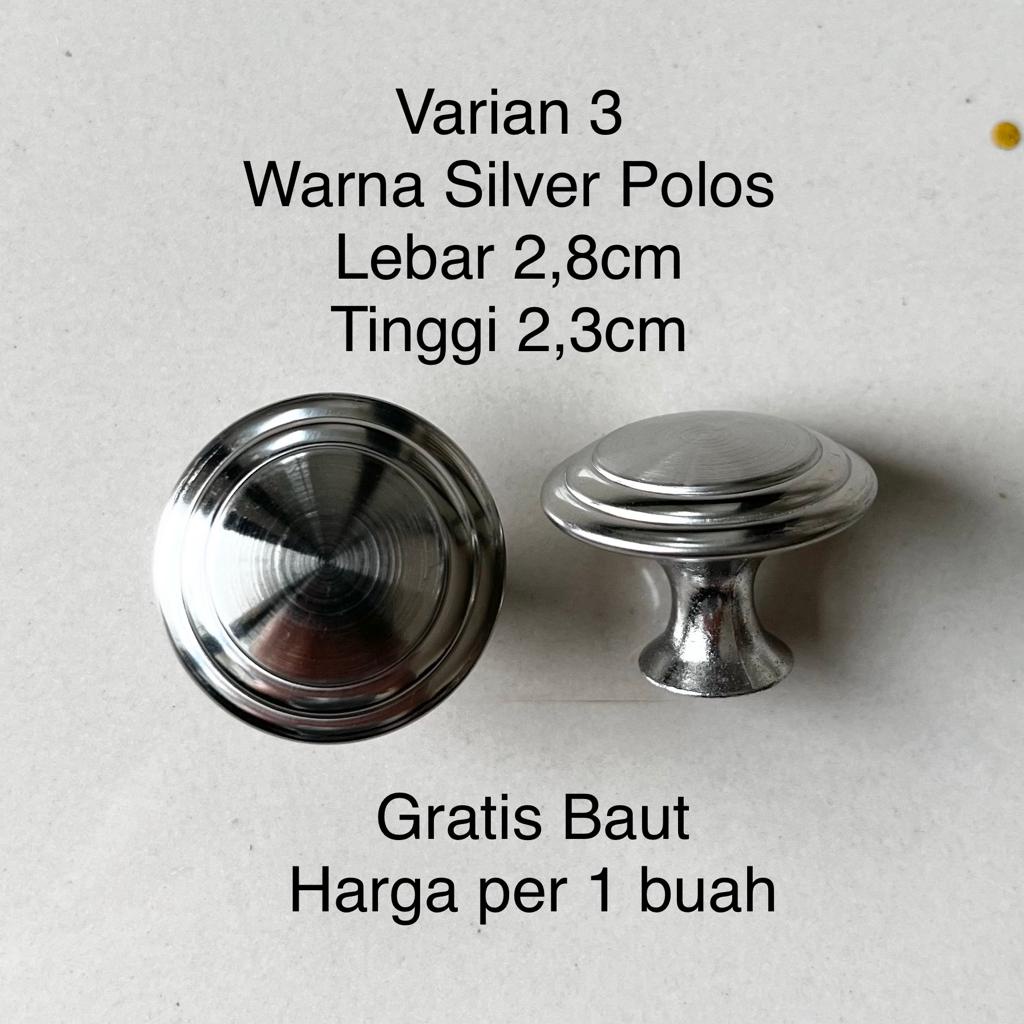 Tarikan Laci Lemari Pegangan Handle Bulat Jendela Pintu Kayu Besi Stainless Steel Emas Silver Gold Klasik Shelf Dapur