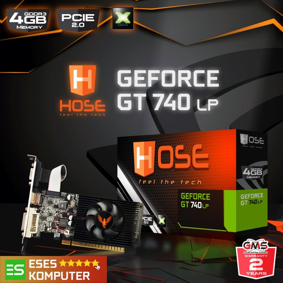 VGA HOSE GeForce GT 740 4GB DDR3 LP - Garansi Resmi 2 Tahun