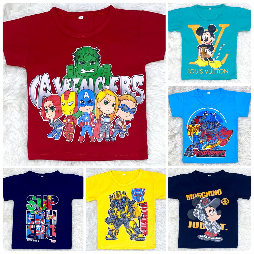 Kaos Anak Laki Laki Superhero / Atasan Anak Sablon 1-10 Tahun Part 1