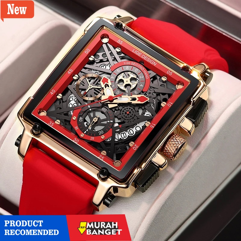 Jam tangan analog pria terbaik- LIGE 2022 Original Jam Tangan Pria Multi Fungsi Terbaru Anti Air Kro