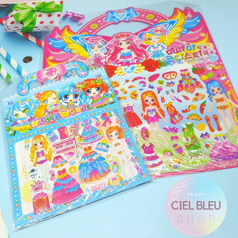 ( 1 pcs ) STIKER STICKER ANAK MODEL TAS KECIL JUMBO / Stiker Timbul Aneka Karakter Kartun / CIEL BLEU SHOP