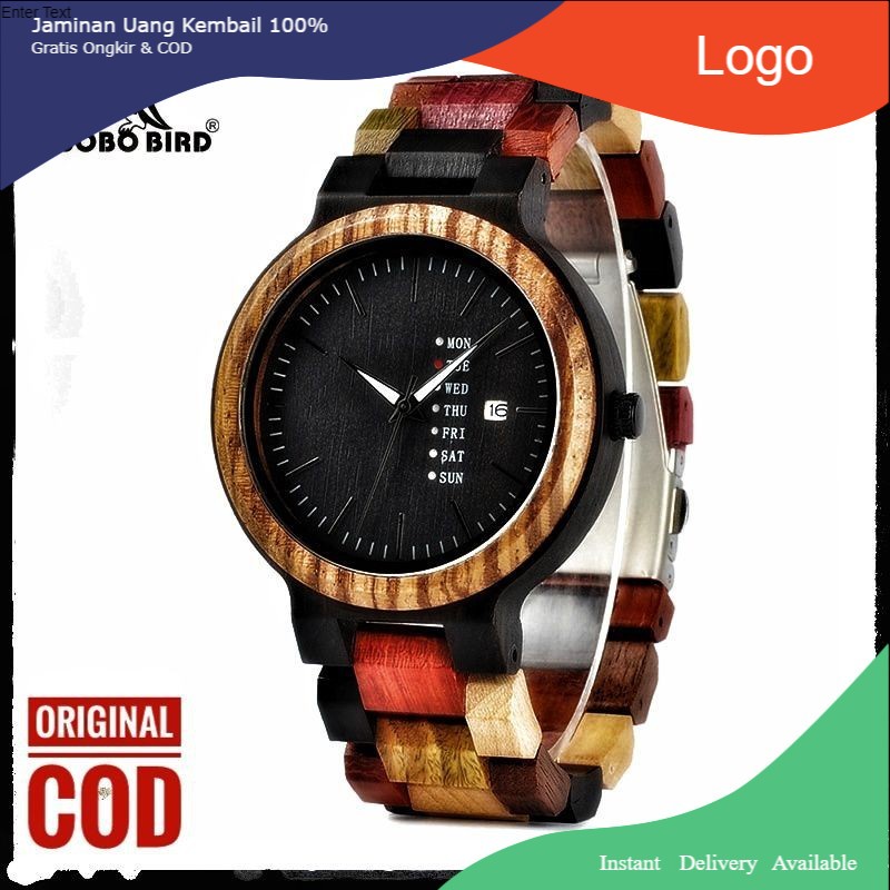 Jam Tangan Kayu Bobo Bird 026 Pria logo bobo bird