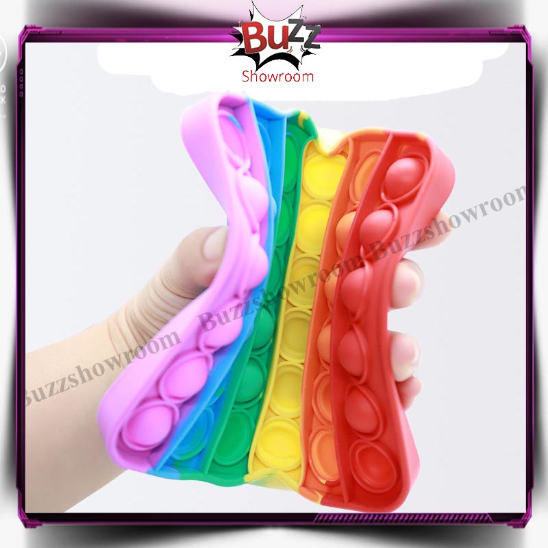 Squishy  Pop It Rainbow Squeeze Fidget Push Bubble Mainan Anak Dewasa