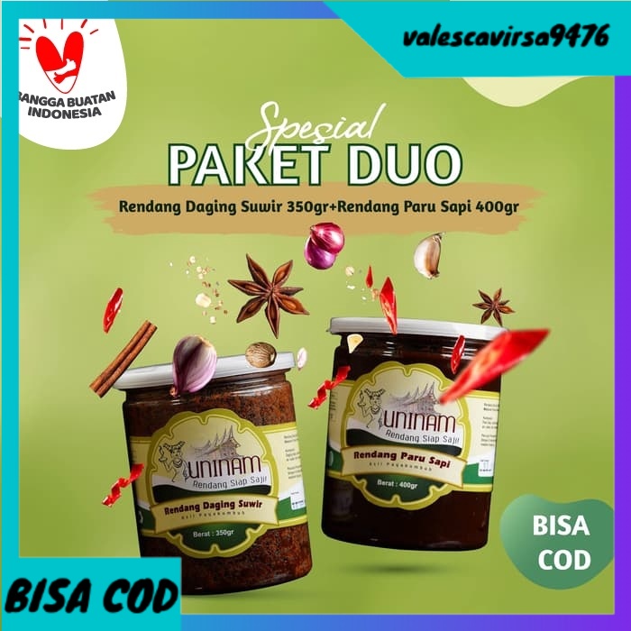 

⭐BISA COD⭐ Rendang daging suwir 350gram, rendang paru 400 gram