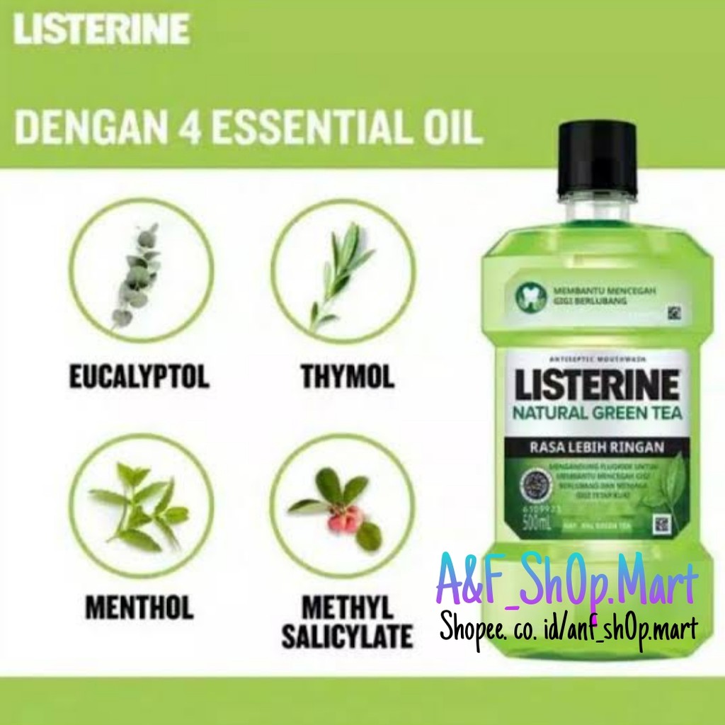 LISTERINE NATURAL GREEN TEA 500 ML - Antiseptic Mouthwash