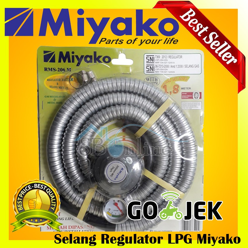 Selang Dan Regulator LPG Miyako RMS 206 Original