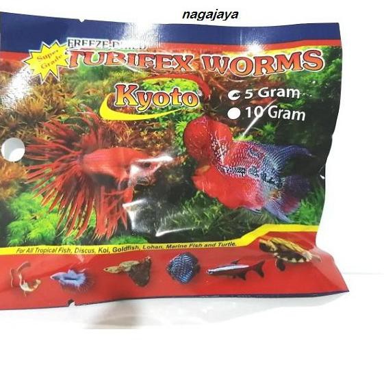 Tubifex worm cacing kering 5 gr cacing sutra beku kering makanan ikan cupang makanan kura-kura ♣