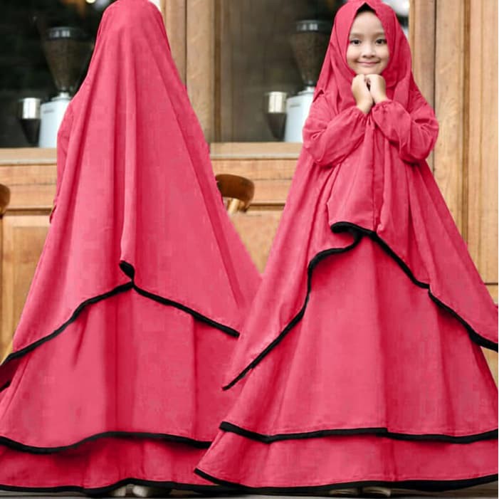 (Promo)Set Syari Polos Maxmara Lux Anayah RealPic, Haji Umroh GamisSyari Hijab Syari Bahan Ramadhani
