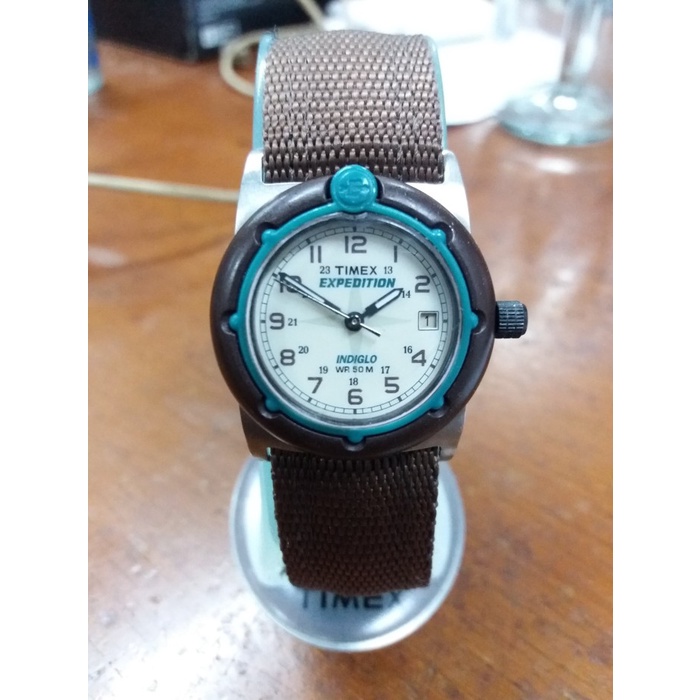 Jam Tangan Timex Expedition Indiglo WR 50 M Brown