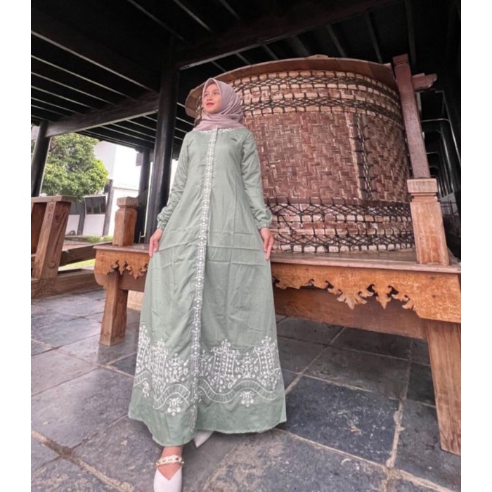 NEW Gamis Bordiran Aceh motif Pintu Aceh