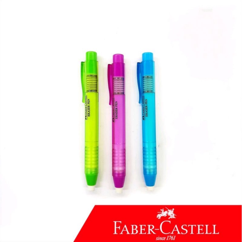 

Faber Castell Eraser Pen Blue Barrel, Pinl Barrel, Green Barrel