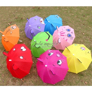 Payung anak karakter kucing/ Payung mainan/ Payung motif animal kuping kecil /payung pelangi