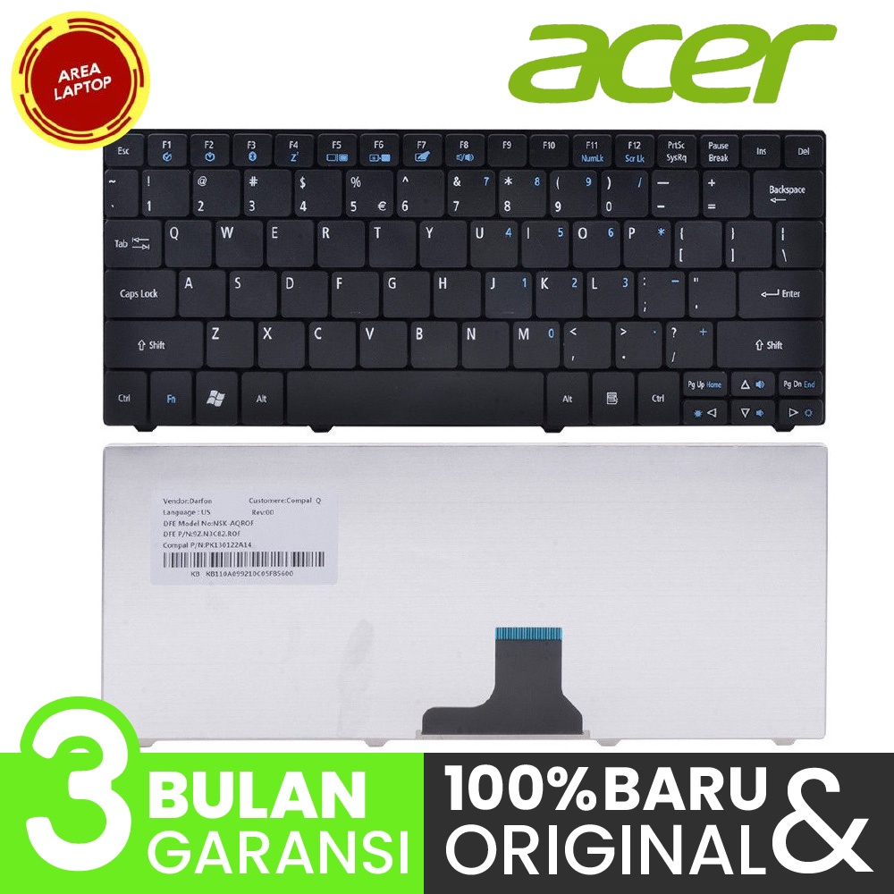 Keyboard Acer Aspire One 721 722 751 751H AO721 AO722 Ferarri One 200 FO200