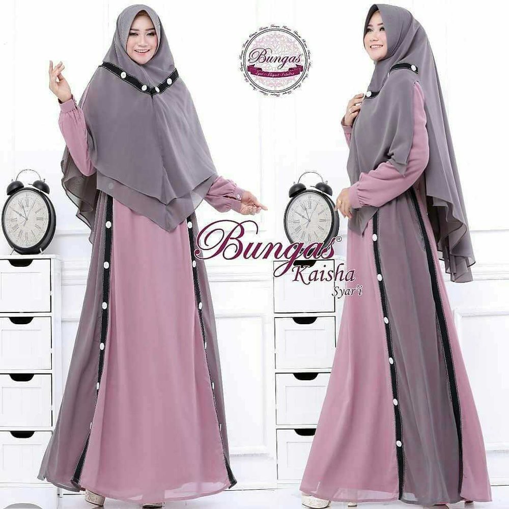 limited edition Gaza Syari Dress Plus Kerudung Wolfice Gamis Panjang Wanita Formal Muslim Model Tre